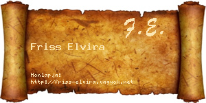 Friss Elvira névjegykártya